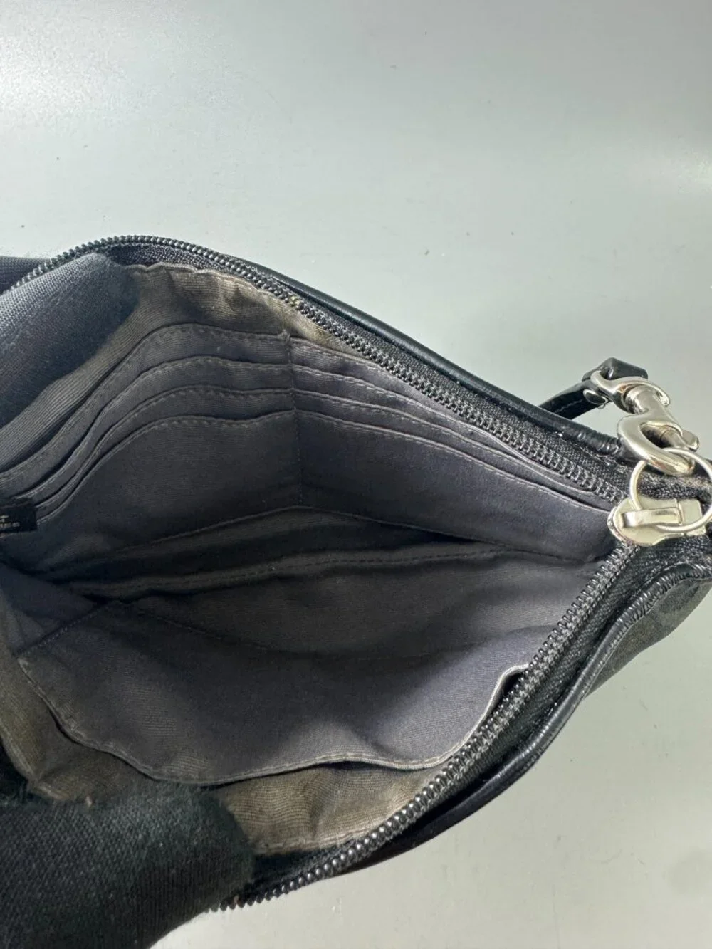 Coach black canvas